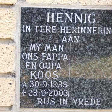 HENNIG Koos 1939-2003