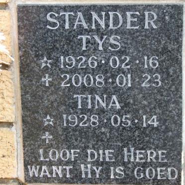 STANDER Tys 1926-2008 &amp; Tina 1928 -