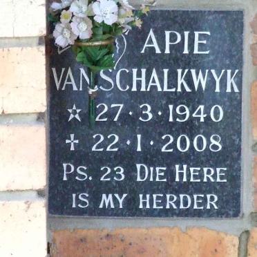 SCHALKWYK Apie, van 1940-2008