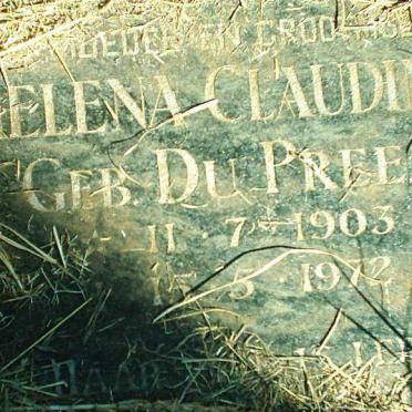 MOLLER Helena Claudina nee DU PREEZ 1903-1972