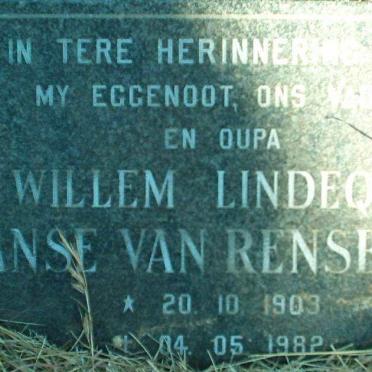 RENSBURG Willem Lindeque, Janse van 1908-1982