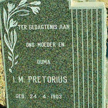 PRETORIUS I.M.  1903-1994