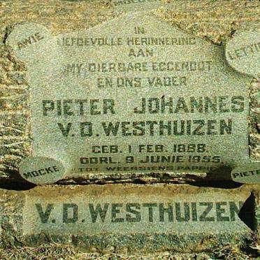 WESTHUIZEN Pieter Johannes, v.d. 1888-1955