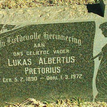 PRETORIUS Lukas Albertus 1890-1972