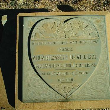 VILLIERS Alida Elizabeth, de 1876-1924