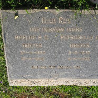 DREYER Roelof P.C. 1852-1943 &amp; Petronella C. 1863-1932