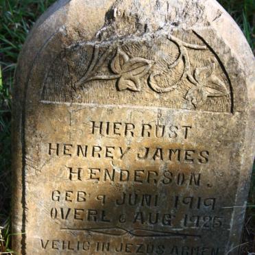 HENDERSON Henrey James 1919-1925