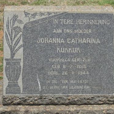 KUKKUK Johanna Catharina nee GERTZEN 1865-1944