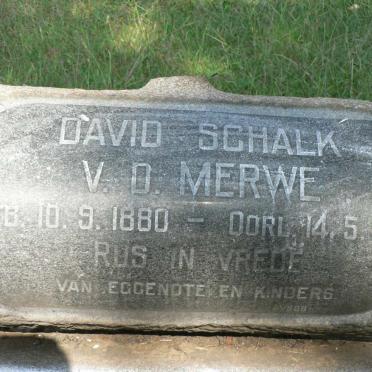 MERWE David Schalk, v.d. 1880-1927