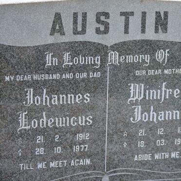 AUSTIN Johannes Lodewicus 1912-1977 &amp; Winifred Johanna 1916-1990