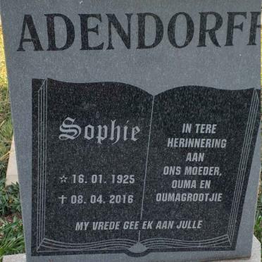 ADENDORFF Sophie 1925-2016