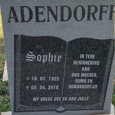 ADENDORFF Sophie 1925-2016