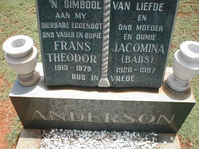 ANDERSON Frans Theodor 1913-1979 &amp; Jacomina 1920-1987