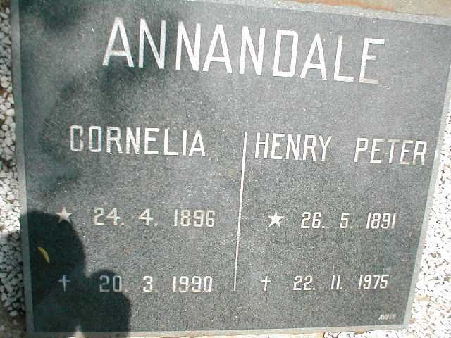 ANNANDALE Henry Peter 1891-1975 &amp; Cornelia 1896-1990