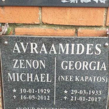 AVRAAMIDES Zenon Michael 1929-2012 & Georgia KAPATOS 1933-2017