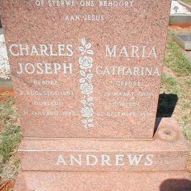 ANDREWS Charles Joseph 1903-1985 &amp; Maria Catharina 1909-1993