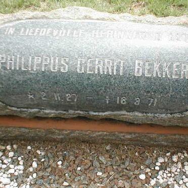 BEKKER Philippus Gerrit 1927-1971