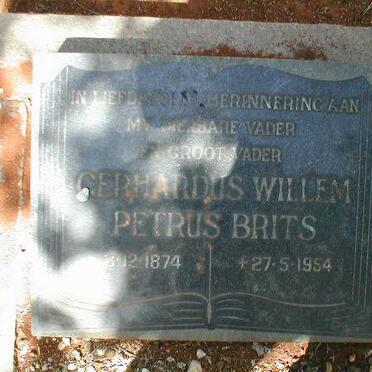 BRITZ Gerhardus Willem Petrus 1874-1954