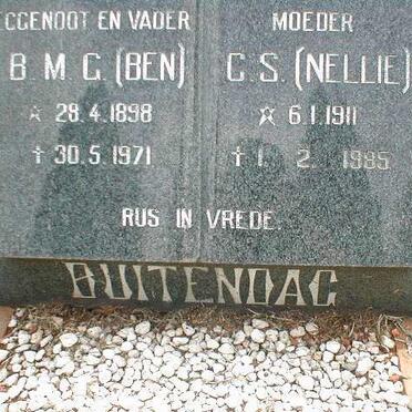 BUITENDAG B.M.G. 1898-1971 &amp; C.S. 1911-1985