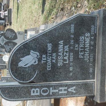 BOTHA Petrus Johannes 1921-2000 &amp; Susanna Lazya 1926-1996