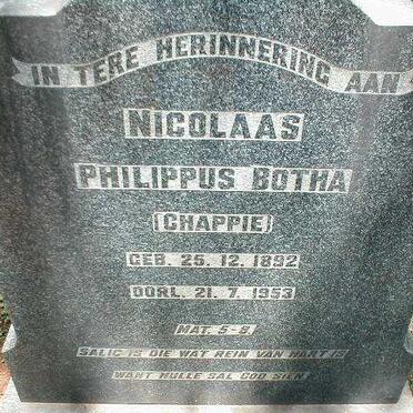 BOTHA Nicolaas Philippus 1892-1953