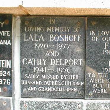 BOSHOFF Lala 1920-1977 :: DELPORT Cathy 1941-1976