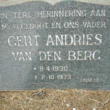 BERG Gert Andries, van den 1930-1973