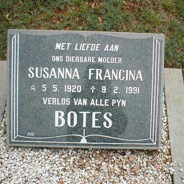 BOTES Susanna Francina 1920 -1991
