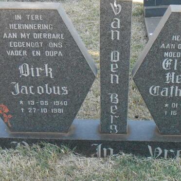 BERG Dirk Jacobus, van den 1940-1981 &amp; Elzabie Helena Catharina 1944-1991