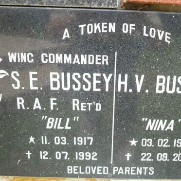 BUSSEY S.E. 1917-1992 &amp; H.V. 1909-2008