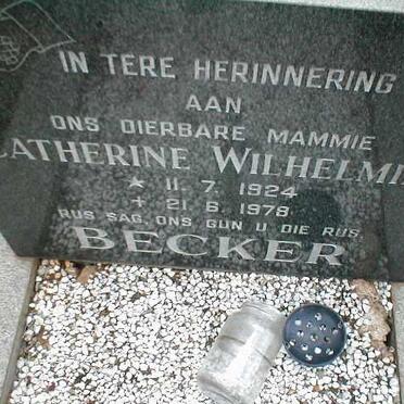 BECKER Catharine Wilhelmina 1924-1978