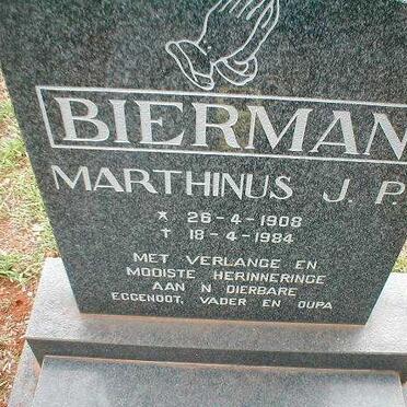 BIERMAN Marthinus J.P. 1908-1984