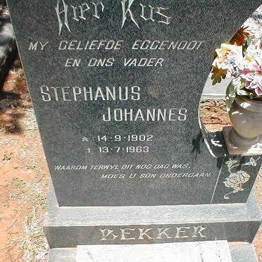 BEKKER Stephanus Johannes 1902-1963