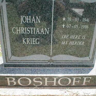 BOSHOFF Johan Christiaan Krieg 1941-1998