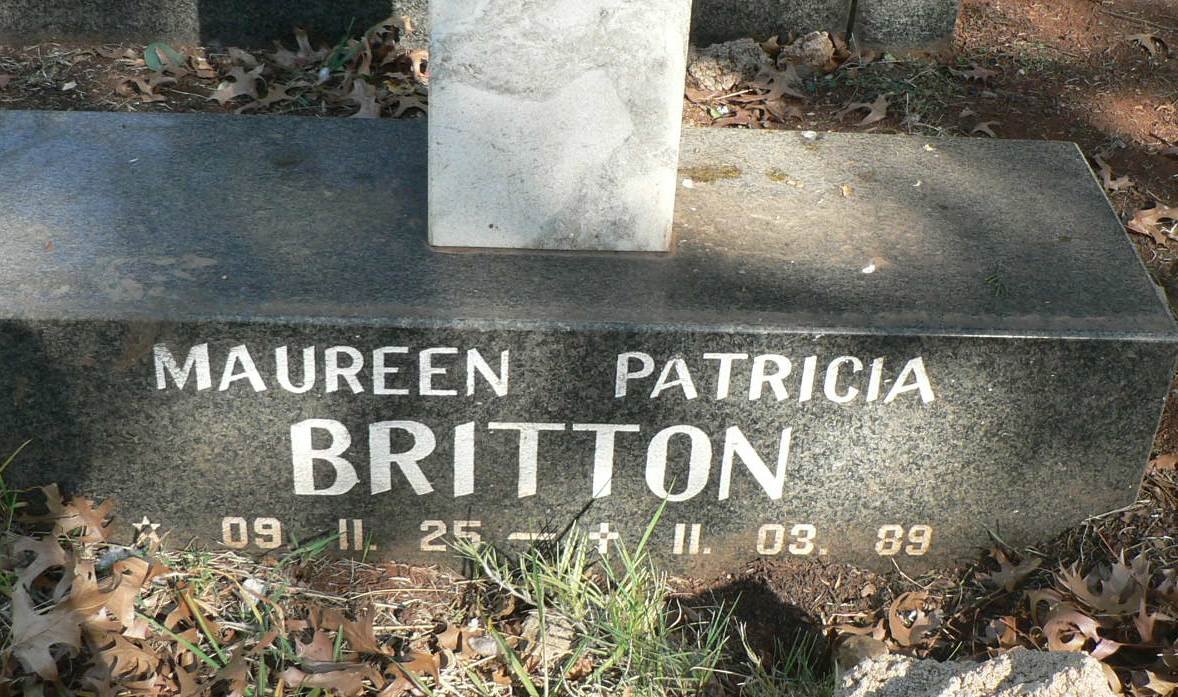 BRITTON Maureen Patricia 1925-1989