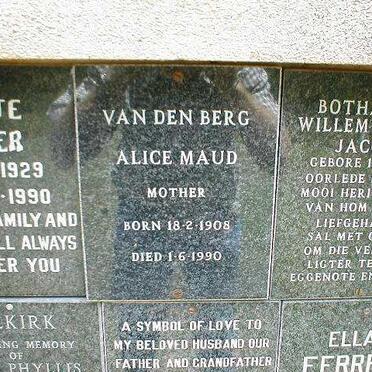 BERG Alice Maud, van den 1908-1990
