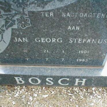 BOSCH Jan Georg Stefanus 1901-1983