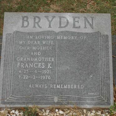 BRYDEN Frances K. 1921-1976