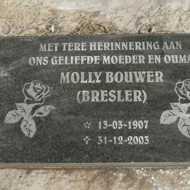 BOUWER Molly nee BRESLER 1907-2003