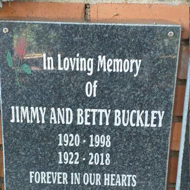 BUCKLEY Jimmy 1920-1998 & Betty 1922-2018