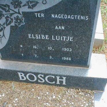 BOSCH Elsibe Luitje 1903-1986