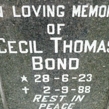 BOND Cecil Thomas 1923-1988