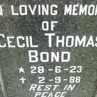 BOND Cecil Thomas 1923-1988