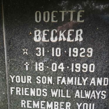 BECKER Odette 1929-1990