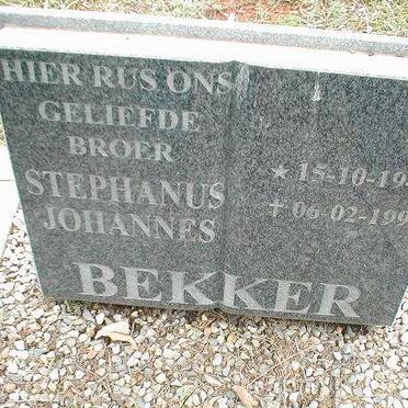 BEKKER Stephanus Johannes 1946-1995