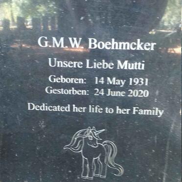 BOEHMCKER G.M.W. 1931-2020