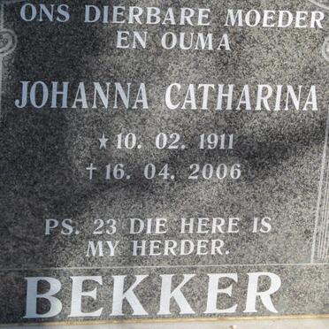 BEKKER Johanna Catharina 1911-2006