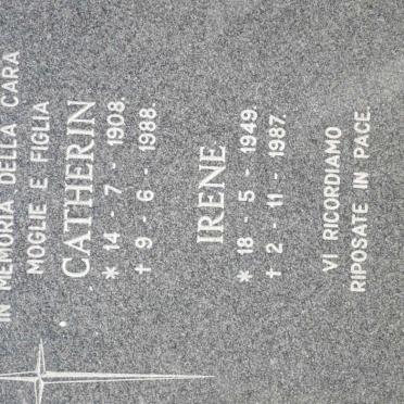 COSSA Catherin 1908-1988 :: COSSA Irene 1949-1987