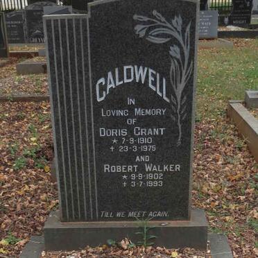 CALDWELL Robert Walker 1902-1993 &amp; Doris Grant 1910-1975