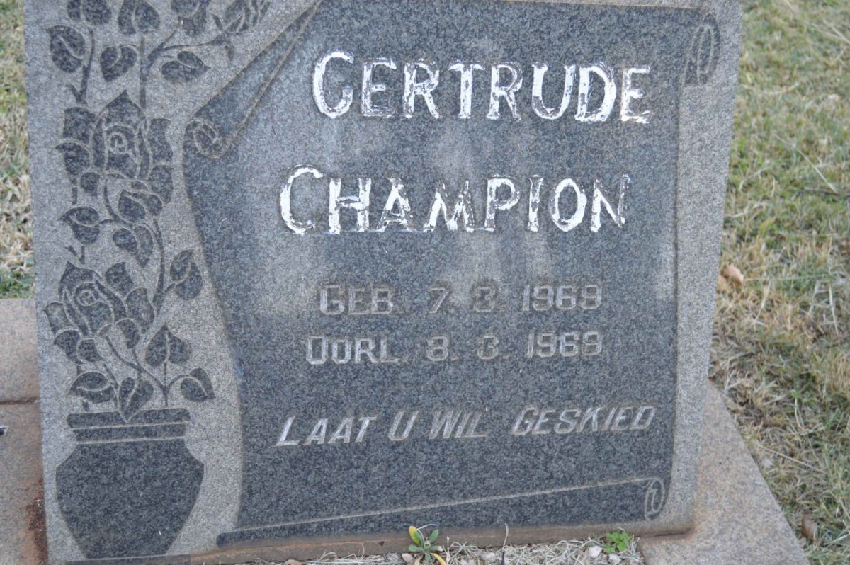 CHAMPION Gertrude 1969-1969